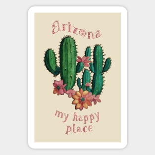 My Happy Place Arizona Saguaro Cactus Magnet